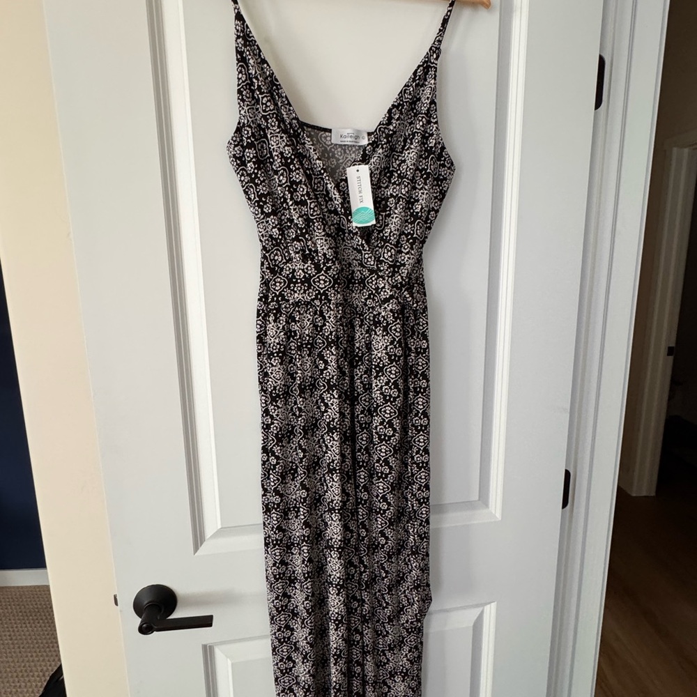 Elegant Black and White Patterned Romper
